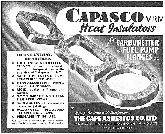 Cape Asbestos CAPASCO Heat Insulators, Gaskets & Flanges         
