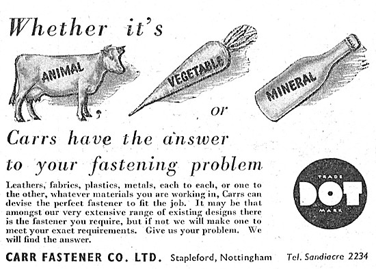 Carr DOT Fasteners. Stapleford, Nottingham. 1948                 