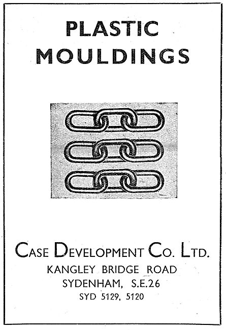 Case Development. Sydenham. Plastic Mouldings 1943 Advert        