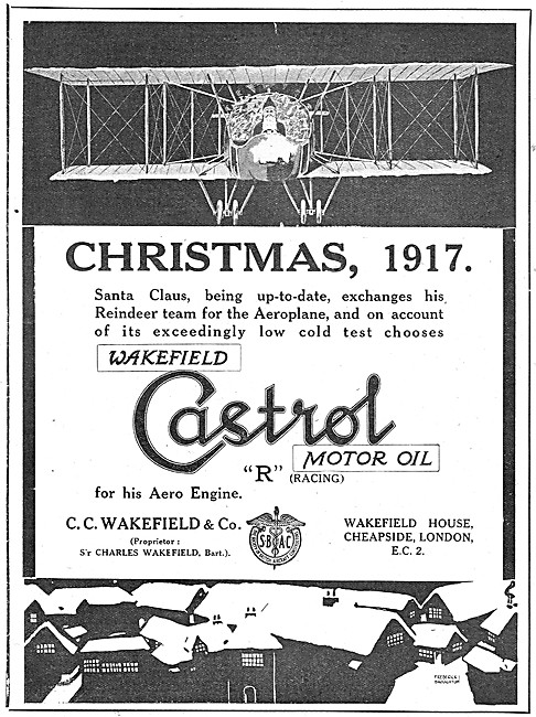Castrol  R Motor Oil - Castrol Christmas Greetings 1917          