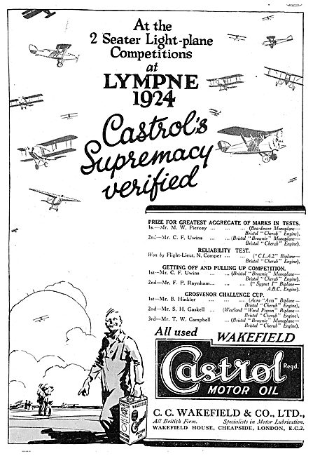 Castrol Aero Engine Oil - Lympne Trials                          