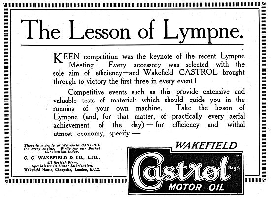 Castrol Oil & The Lesson Of Lympne                               