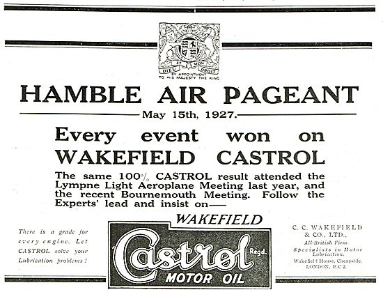 Every Event At The Hamble Air Pageant Won On Wakefield Castrol   