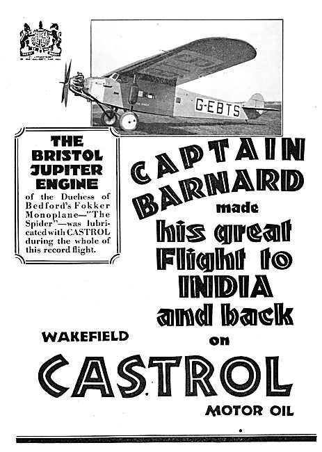 Castrol Aviation Oils & Lubricants  Fokker G-EBTS                