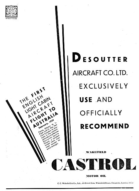 Desoutter Aircraft Use Castrol Oils Exclusively                  