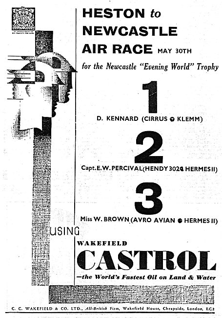 Castrol Aero Oils - Heston Newcastle Air Race                    