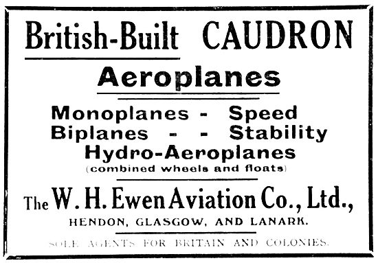 Caudron Aeroplanes 1913 - W.H.Ewen Aviation                      