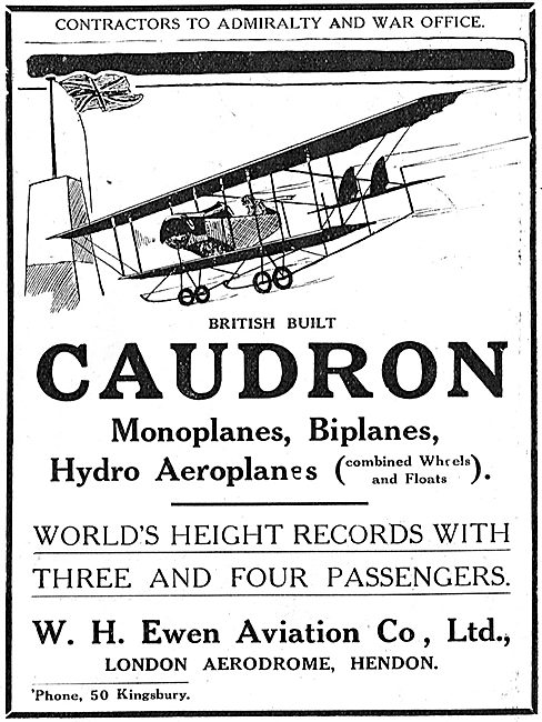 Caudron Hydroplanes Have Combined Wheels & Floats                