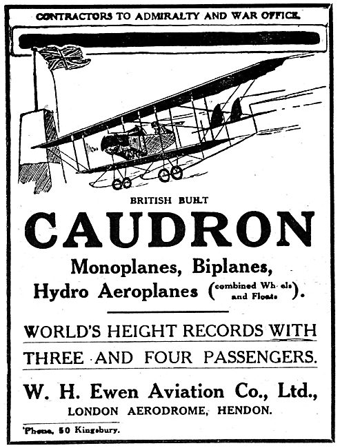 British Caudron Biplanes & Monoplanes. W.H.Ewen                  