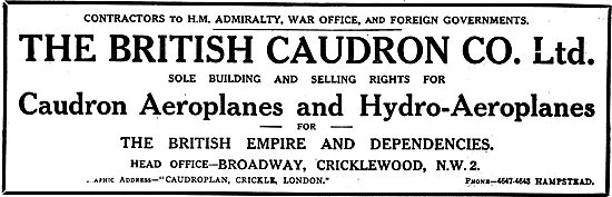British Caudron - Sole Building & Selling Rights For Caudron     