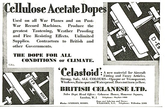 British Celanese Acetate Dopes For Aircraft                      
