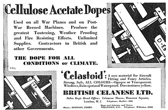 British Celanese Aeroplane Dopes & Varnishes                     