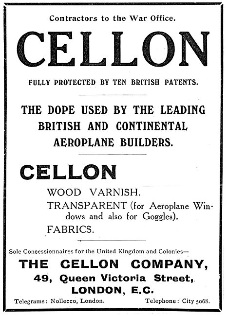 Cellon Aircraft Dope, Varnish, Paints & Finishes                 