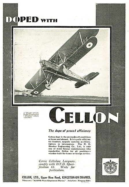 Cellon Dope Used On Hawker Horseley's                            