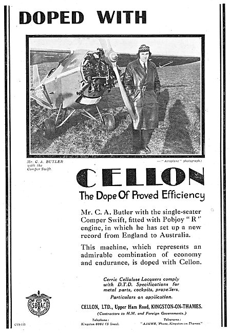 Cellon Aircraft Fabric Dope - Comper Swift                       