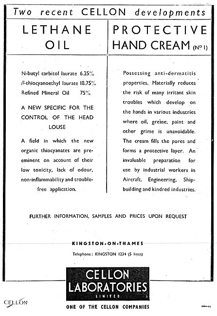 Cellon Industrial Hygeine. Lethane (Head Lice)  Dermatitis Cream 