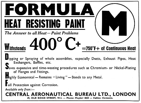 Central Aeronautical Bureau - Formula M Heat Resistant Paint     