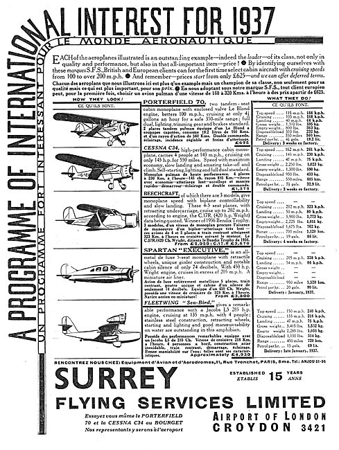 Cessna C34: Surrey Flying Services                               