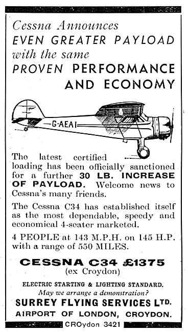 Cessna C34  G-AEAI : Surrey Flying Services                      