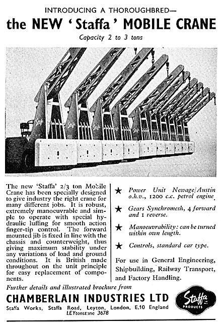 Chamberlain Industries Staffa Mobile Cranes                      