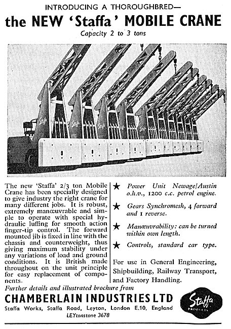 Chamberlain Industries STAFFA Mobile Crane                       