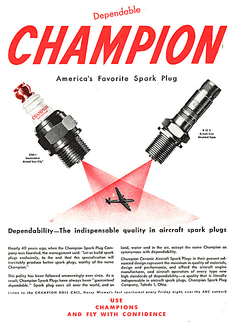 Champion Aero Engine Spark Plugs                                 