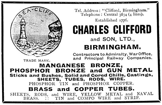 Charles Clifford & Son. Copper, Brass Phosphor Bronze Tubes      