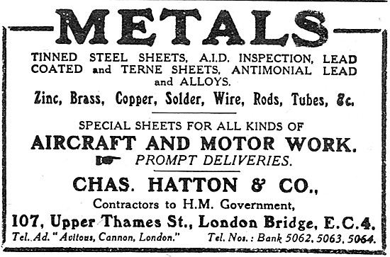 Charles Hatton  - Metal Suppliers To The Aircraft Industry       