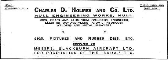 Charles Holmes.Hull Engineering Works Jigs, Fixtures, Rubber Dies