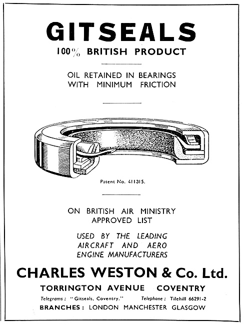 Charles Weston : Gitseals Oil Retained In Bearings               