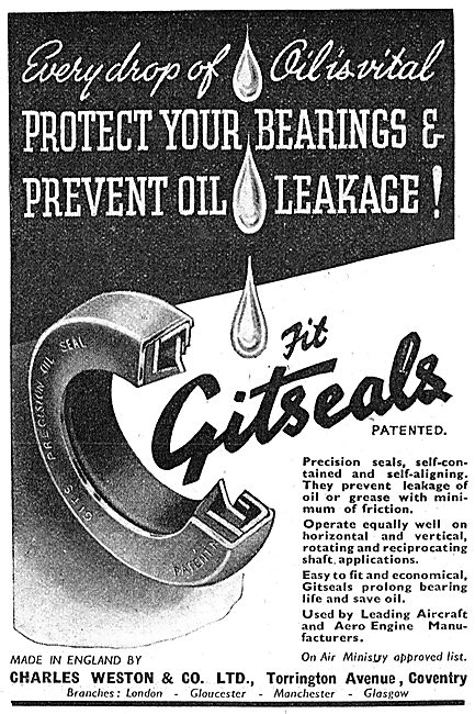 Charles Weston : Gitseals 1942 Advert                            