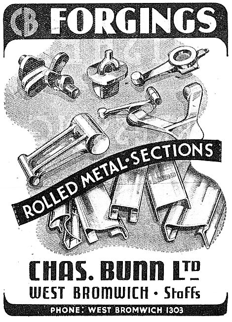 Chas Bunn. West Bromwich. Forgings & Rolled Metal Sections 1943  