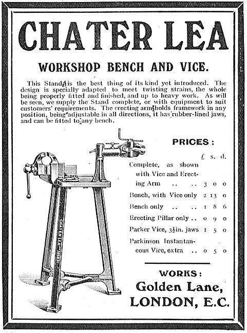 Chater Lea Workshop Bench And Vice                               