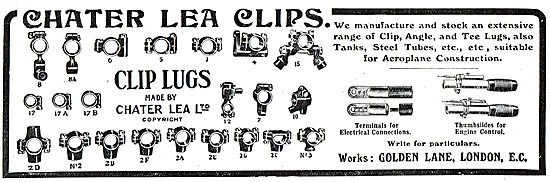 Chater Lea Clips & Clip Lugs For Aeroplane Constructors          