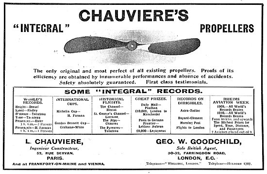 Geo W.Goodchild UK Agents For Chauviere's Integral Propellers    