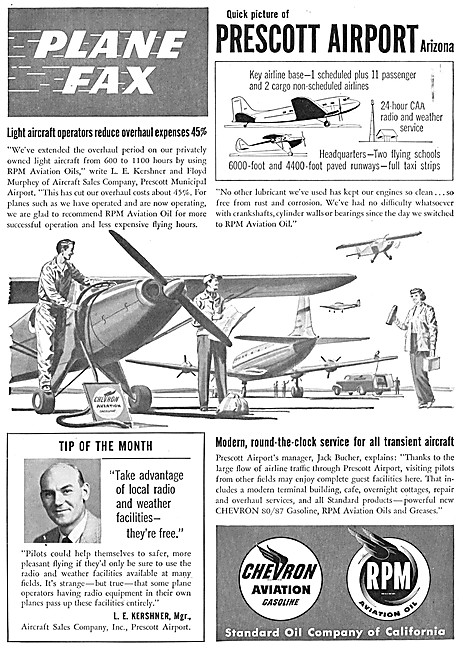 Chevron RPM Aviation Fuels & Oils - Plane Fax Prescott Airport   