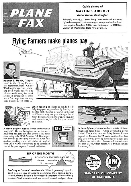 Chevron Plane Fax Series. Chevron Aviation Gasoline & RPM Oils   