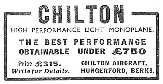 Chilton High Performance Light Monoplane                         