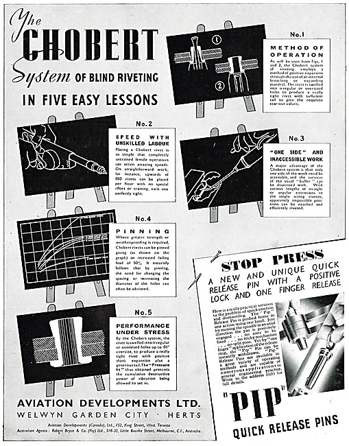 Aviation Developments - Chobert Pip Pins & Aircraft Fasteners    