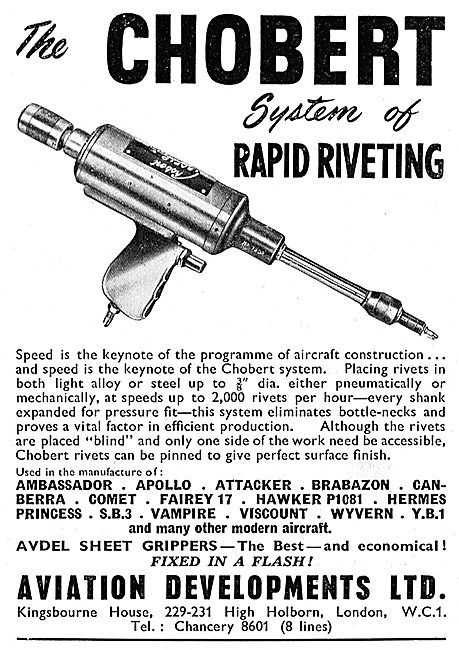 Aviation Developments - Chobert Riveting System                  