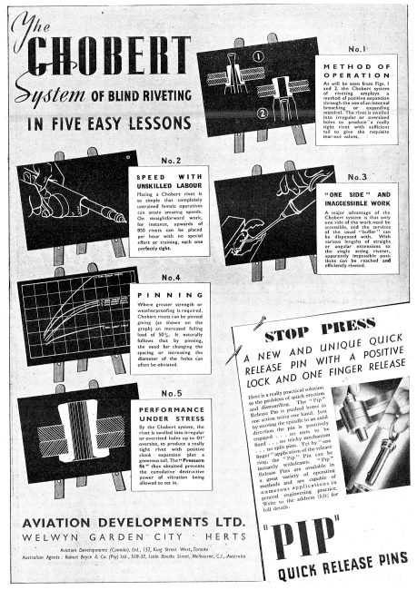 Aviation Developments - Chobert Blind Riveting System            