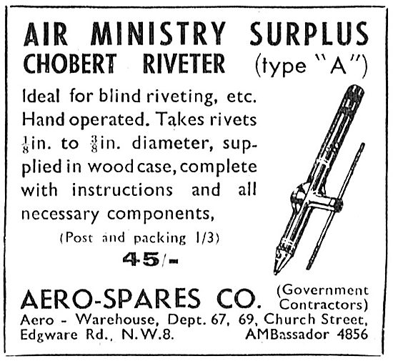 Aero Spares - Chobert Riveting System                            
