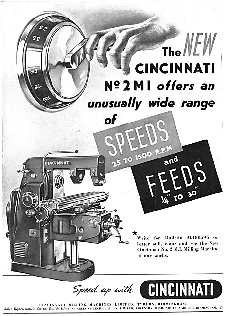 Cincinnati No.2 M.I.Milling Machines 1947                        