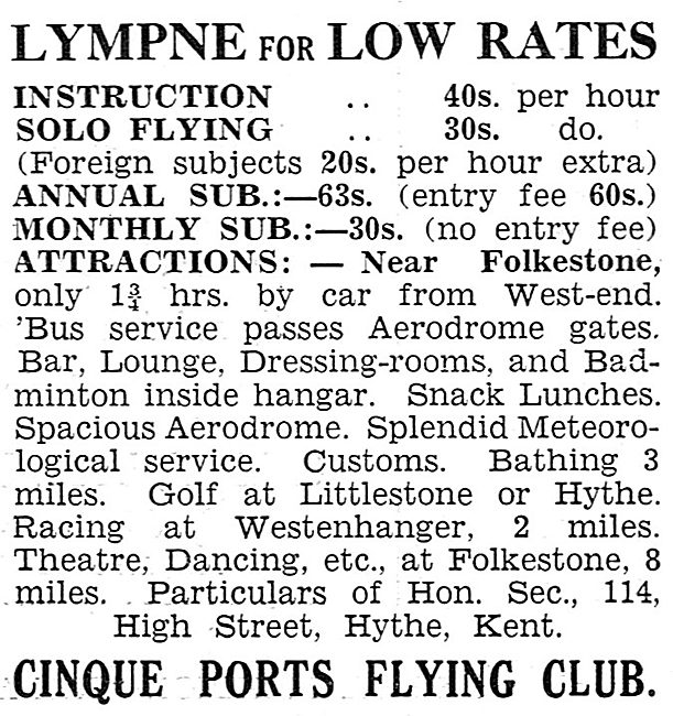 Cinque Ports Flying Club Lympne                                  