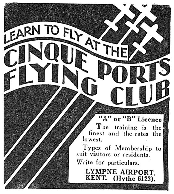 Cinque Ports Flying Club Lympne: A Or B Licences                 