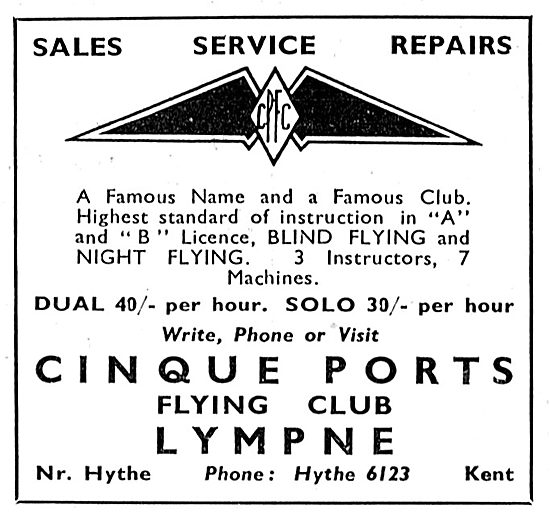 Cinque Ports Flying Club Lympne - Sales - Service - Repairs      