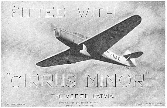 Cirrus Minor Aero Engine - VEF J II Latvia YL-AAX                