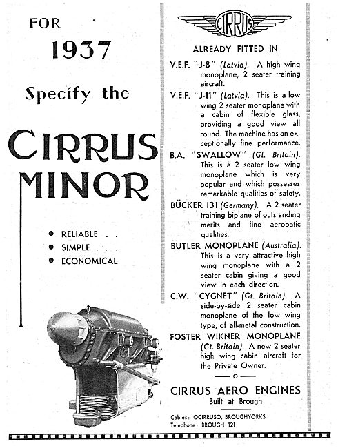 Blackburn Cirrus Minor Aero Engine                               