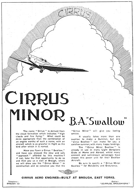 Blackburn Cirrus Minor Aero Engine - BA Swallow                  