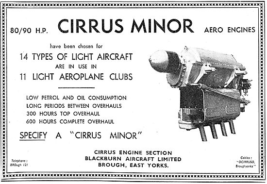 Blackburn Cirrus Minor  Aero Engine                              